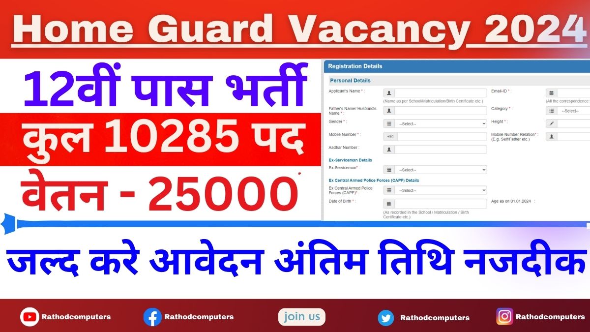 What is the qualification for Delhi Home Guard vacancy