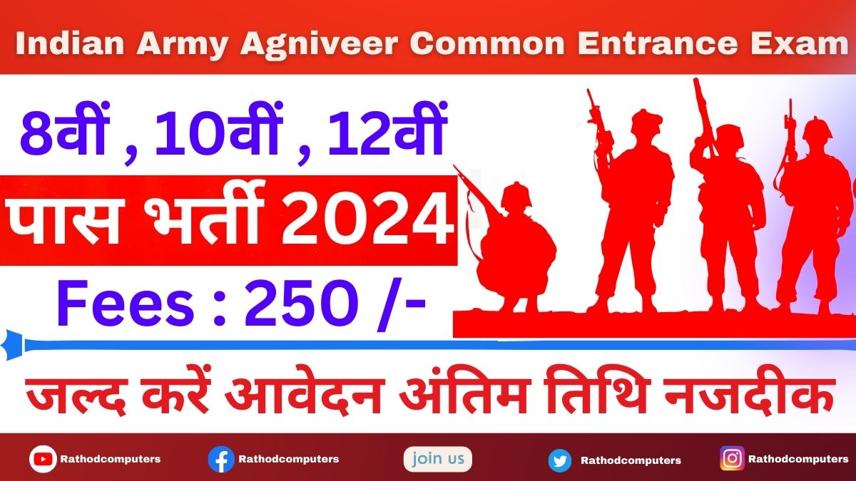 Indian Army Agniveer Common Entrance Exam CEE Exam 2024 Apply Online form