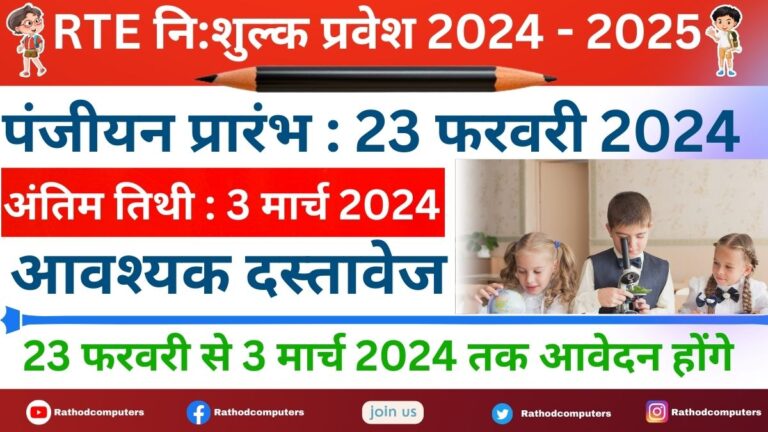 RTE Admission Start Date 2024-25