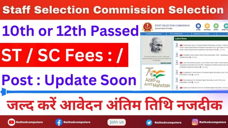 Staff Selection Commission Selection Post Examination Phase XII Recruitment 2024