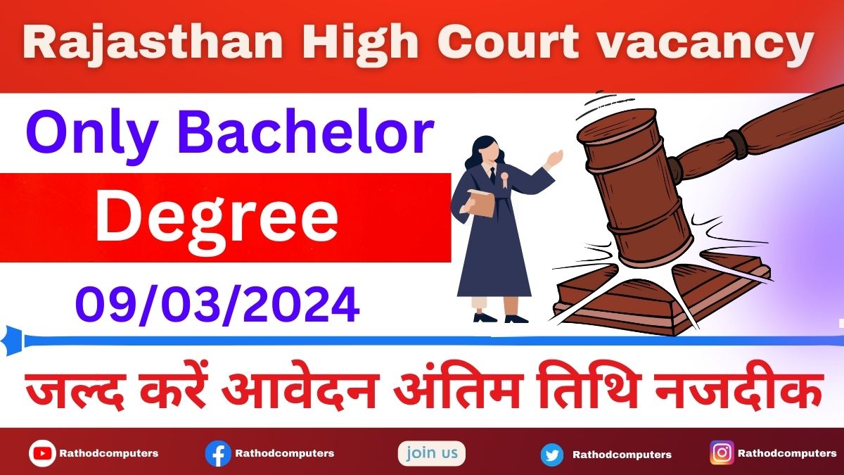 What is the Education Qualification for Rajasthan High Court vacancy