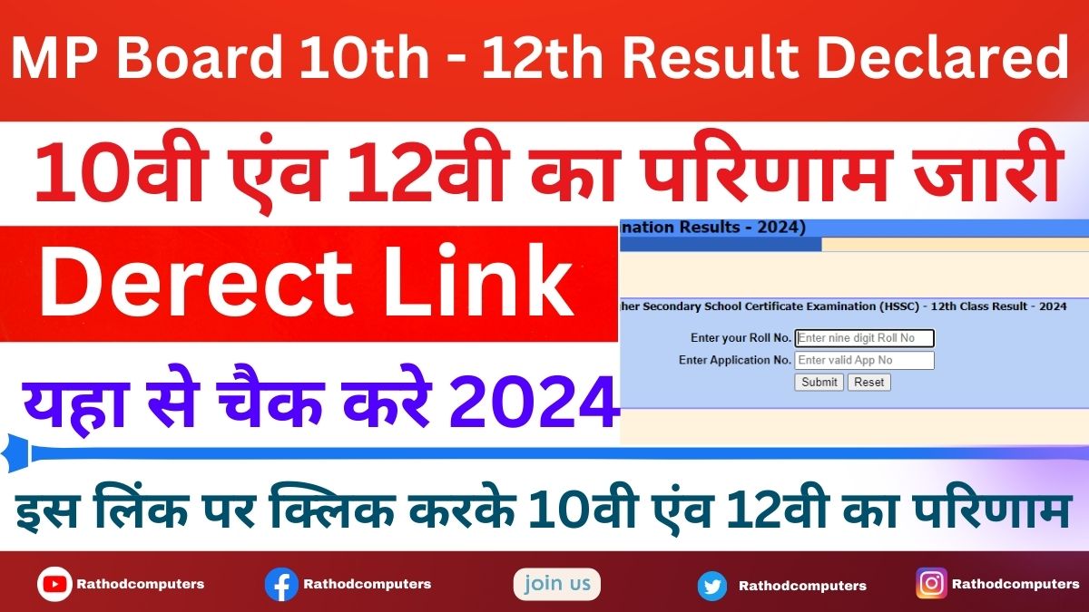 How to Check MP Board 10th 12th Result 2024