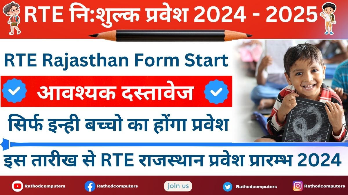 RTE Rajasthan Online Form 2024-25 Date
